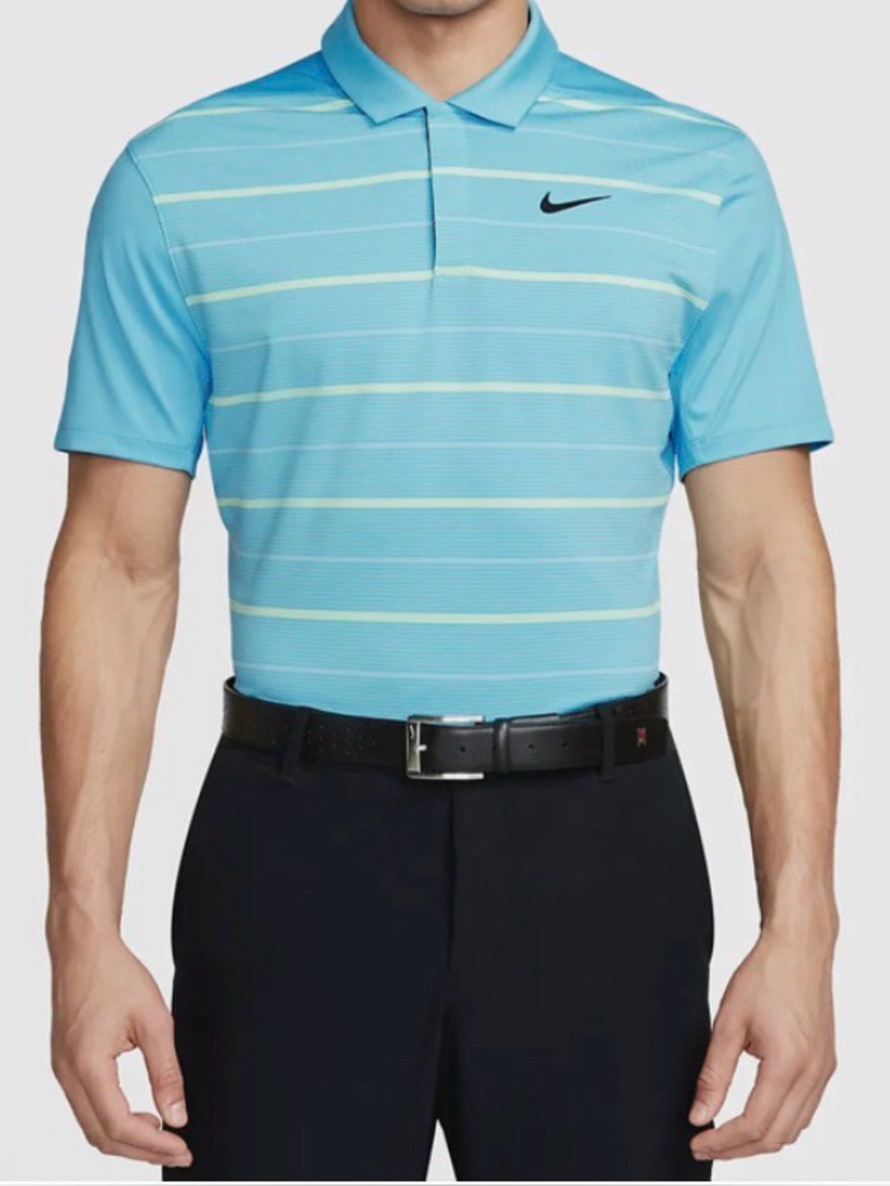 NWT Nike Men's Y2K Tiger Woods Teal Blue Striped Polo